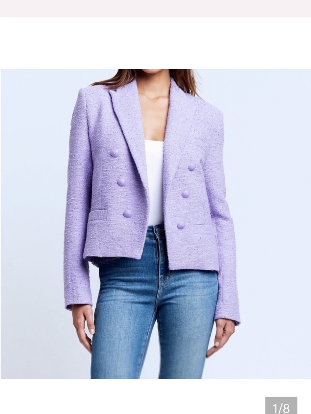 L'AGENCE Brooke
Open-Front Blazer Sz 14 
Wisteria/French Paisley
Purple - Picture 6 of 12